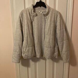 Three dots linen zip-up size large